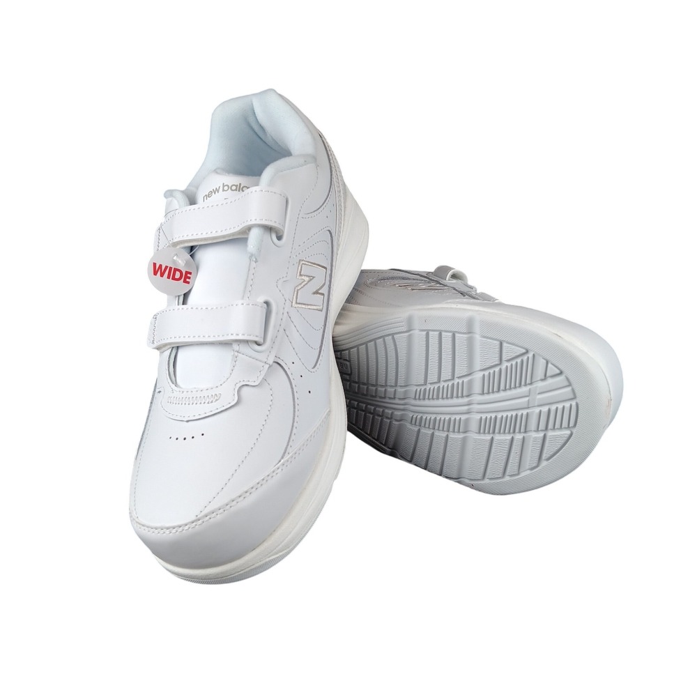 New Balance 577v1 Mens White Leather Wide Walking Shoes Hook and Loop Size 10.5
